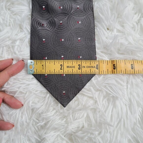 Calvin Klein Gray 100% Silk Tie - Picture 5 of 7